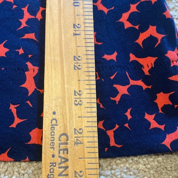 Tory Burch Logo Pima Cotton Scoop Neck S/S Floral T-Shirt Navy Red White SMALL - Picture 5 of 9